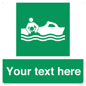 Custom sign safe condition Rescue boat